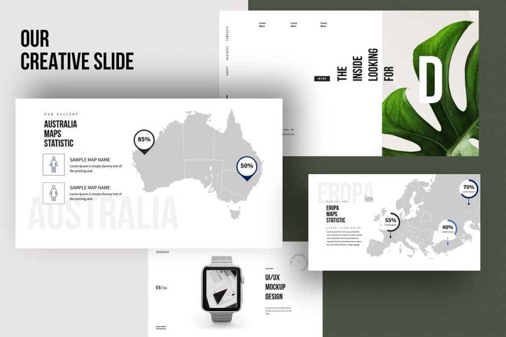 Creative slides with Maps Branding Keynote Template.
