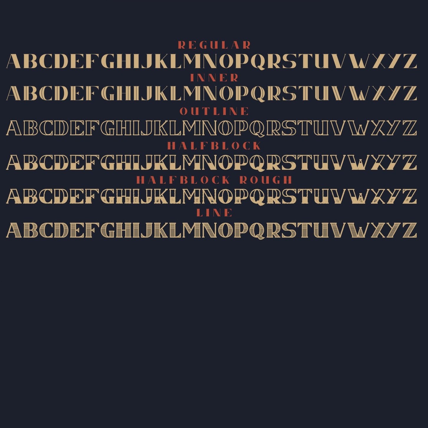 Elegant Serif Font Alphabet Cover.