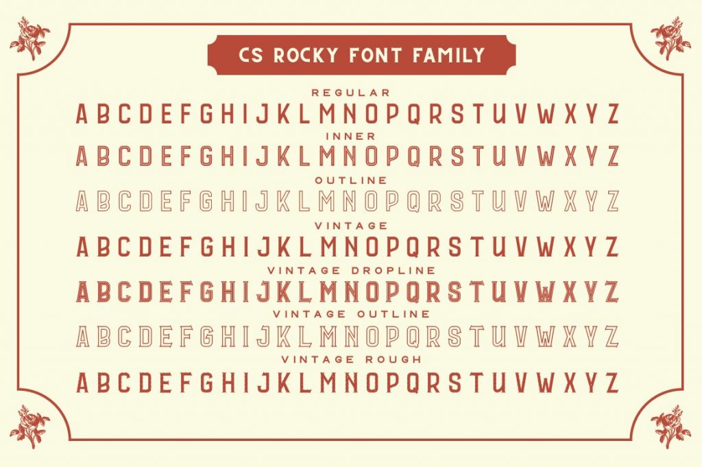 CS Rocky Font Family Alphabet.