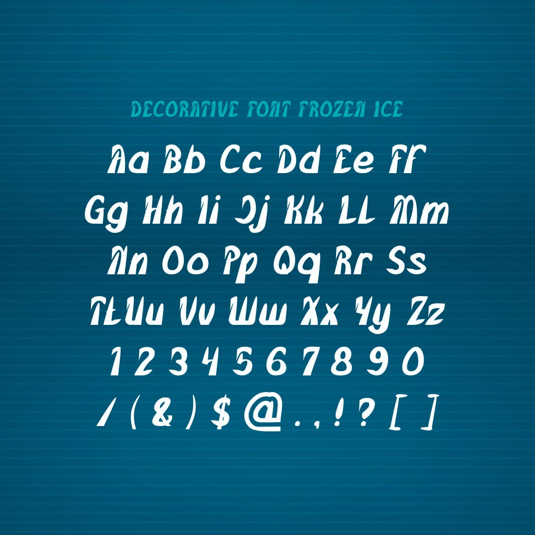 MasterBundles Free Frozen Font Alphabet Preview.