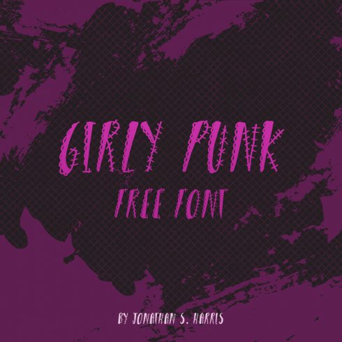 MasterBundles Free Girly Punk Font Black and Pink Preview.