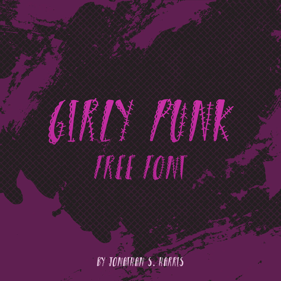 MasterBundles Free Girly Punk Font Black and Pink Preview.