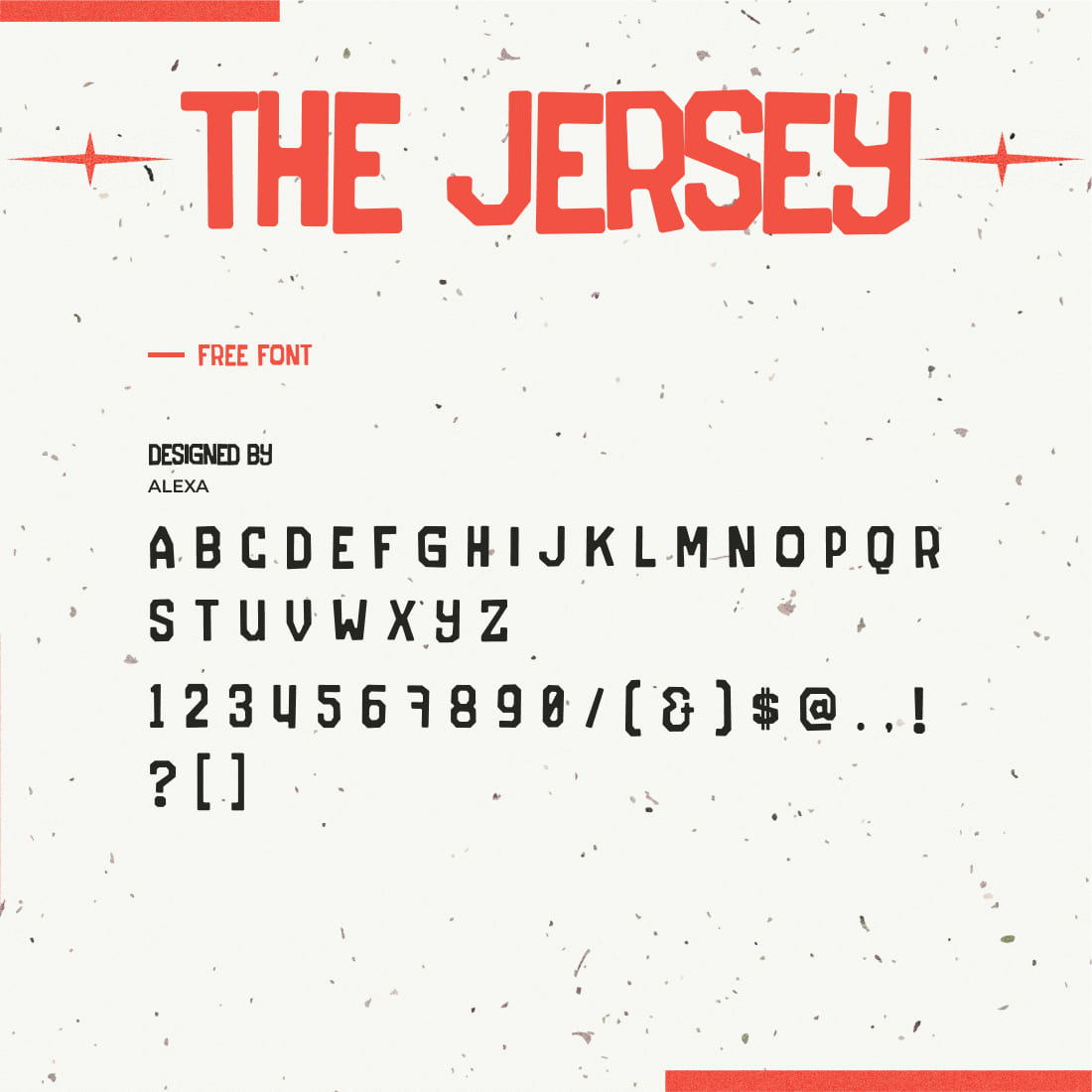MasterBundles Free Jersey Font Alphabet Preview.
