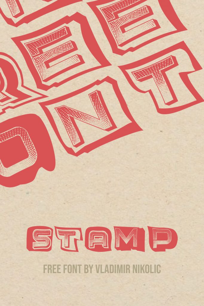 Stamp Font Free Pinterest Preview by MasterBundles.