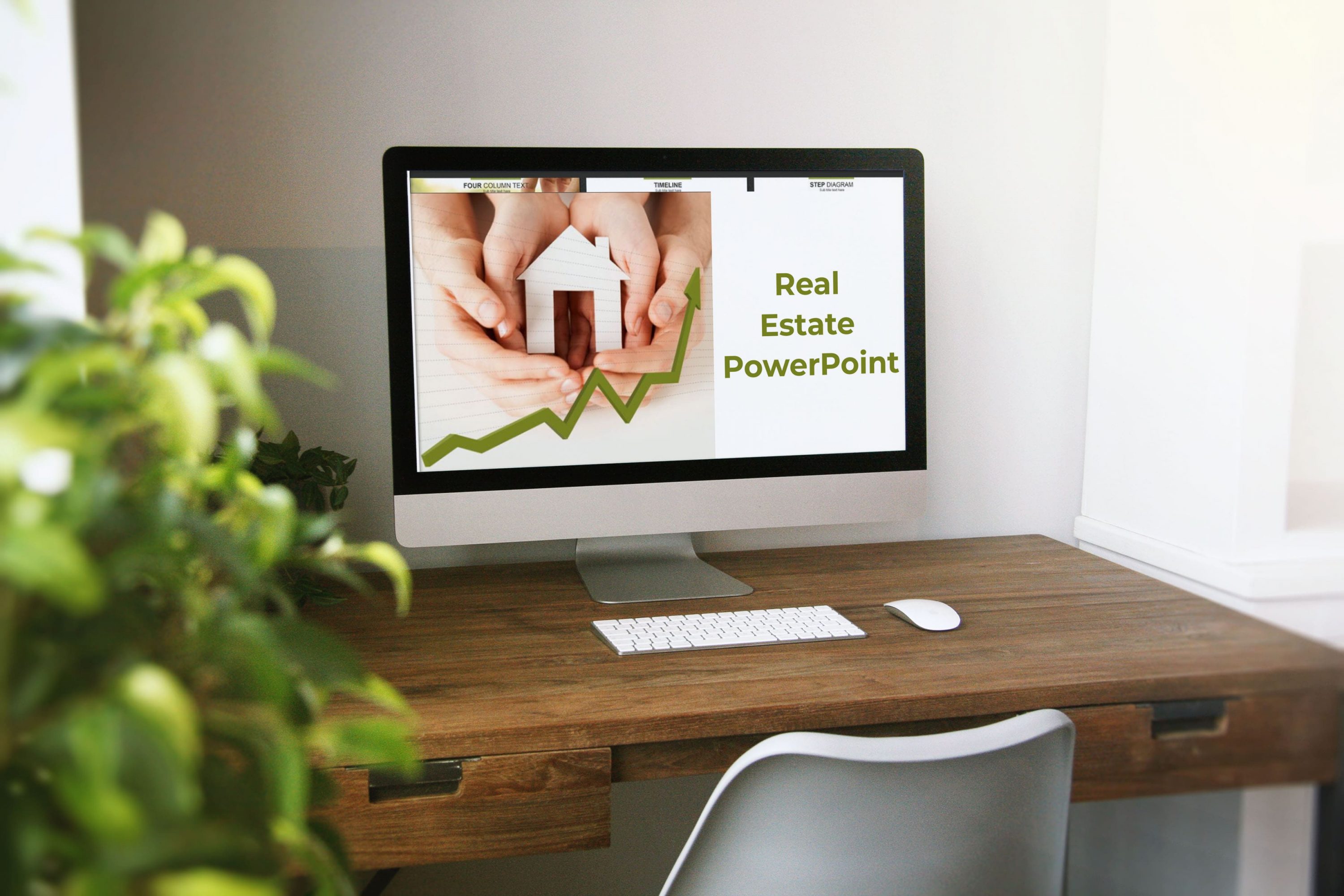 Real Estate PowerPoint Template by MasterBundles Desktop preview mockup image.
