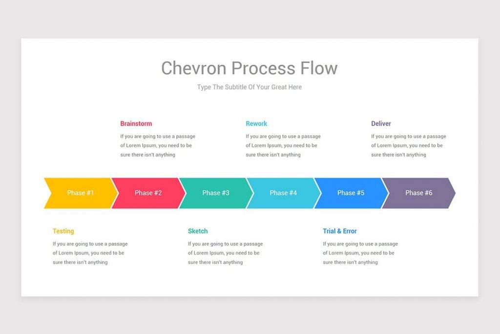 Chevron Process Flow PowerPoint slides preview.