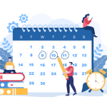 18 Planning Schedule or Time Management Calendar Illustrations cover image.