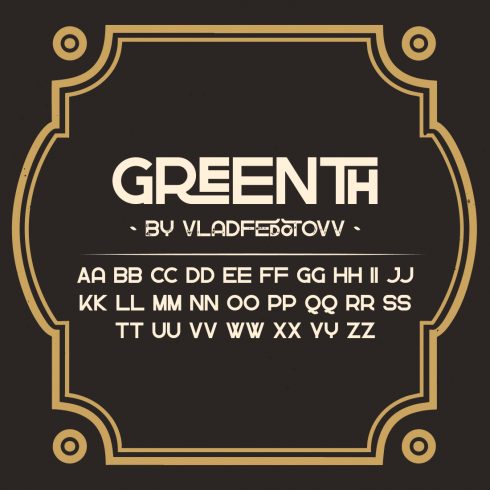 Greenth Display Latin Cyrillic Font preview image.