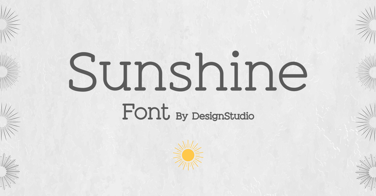 Sunshine Slab Sans Serif Font.