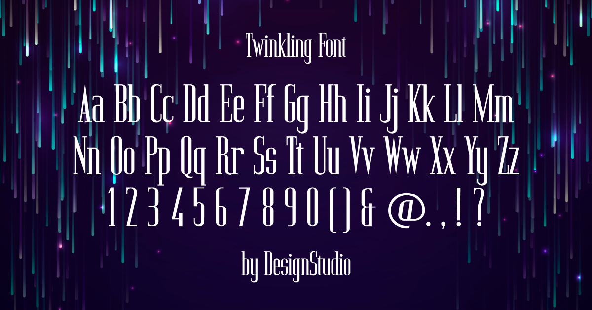 Twinkling Monospaced Serif Font.