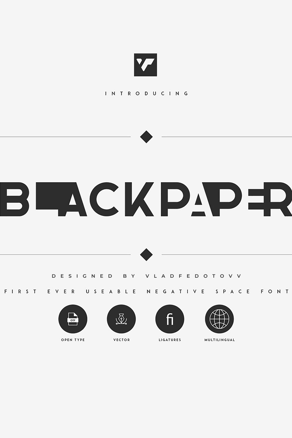  Blackpaper – 1st Negative Space Font preview image for Pinterest.