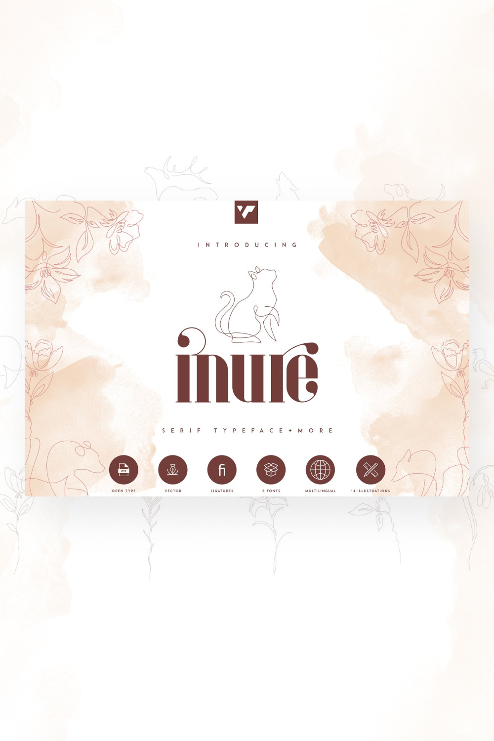 Inure – Serif Typeface More Pinterest cover image.