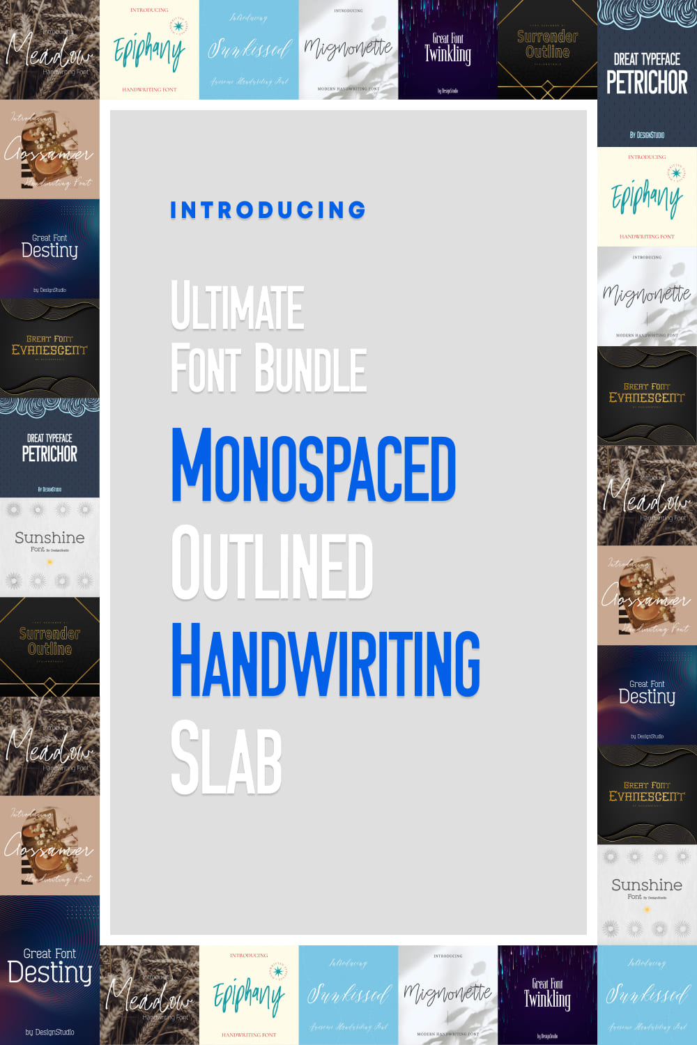 Ultimate Font Bundle: 15 Stunning Sans Serif & Serif Fonts Pinterest image.