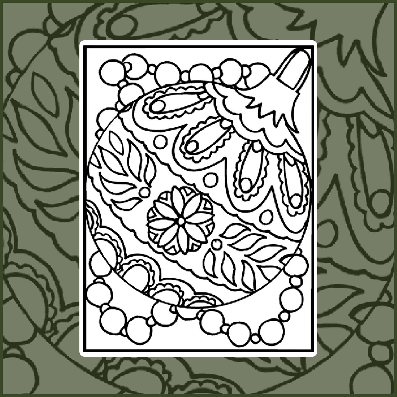 Christmas ornament coloring page cover image.