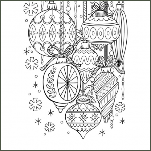 Classic glass ornaments coloring page cover image
