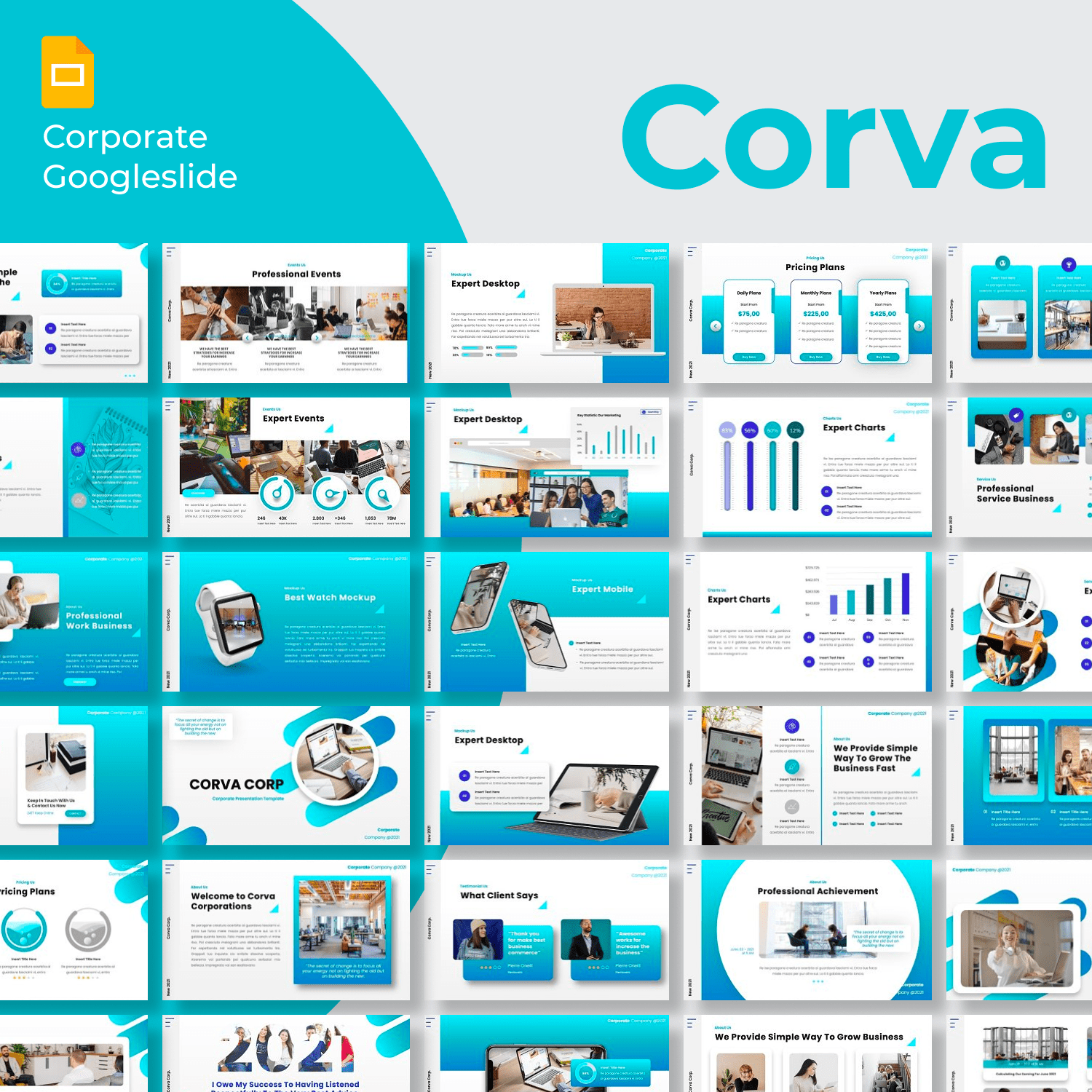 Corva - Corporate Googleslide by MasterBundles.