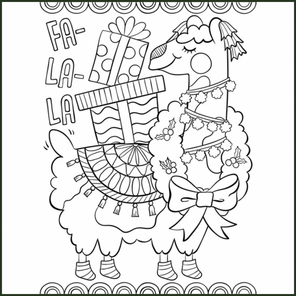 Fa La La Llama Free Coloring Page MasterBundles