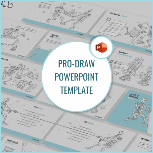 1 Pro Draw PowerPoint Template 1500х1500