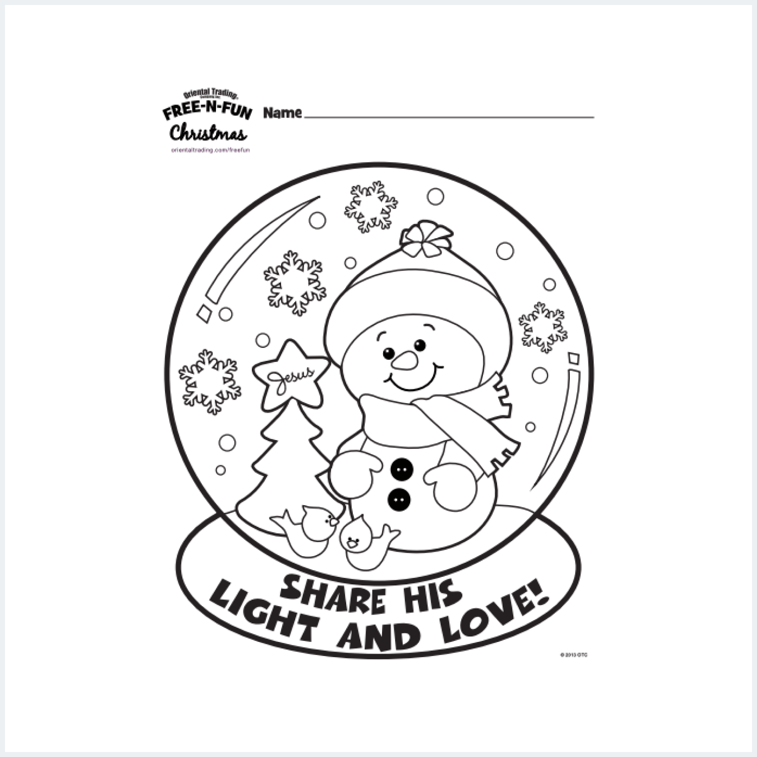 Snow globe coloring page cover image.