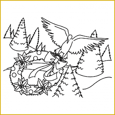 Giant Winter Forest Coloring Poster | Nature Homeschool Printables | Black  and White Large Coloring Pages | Winter Birds Snow Activity