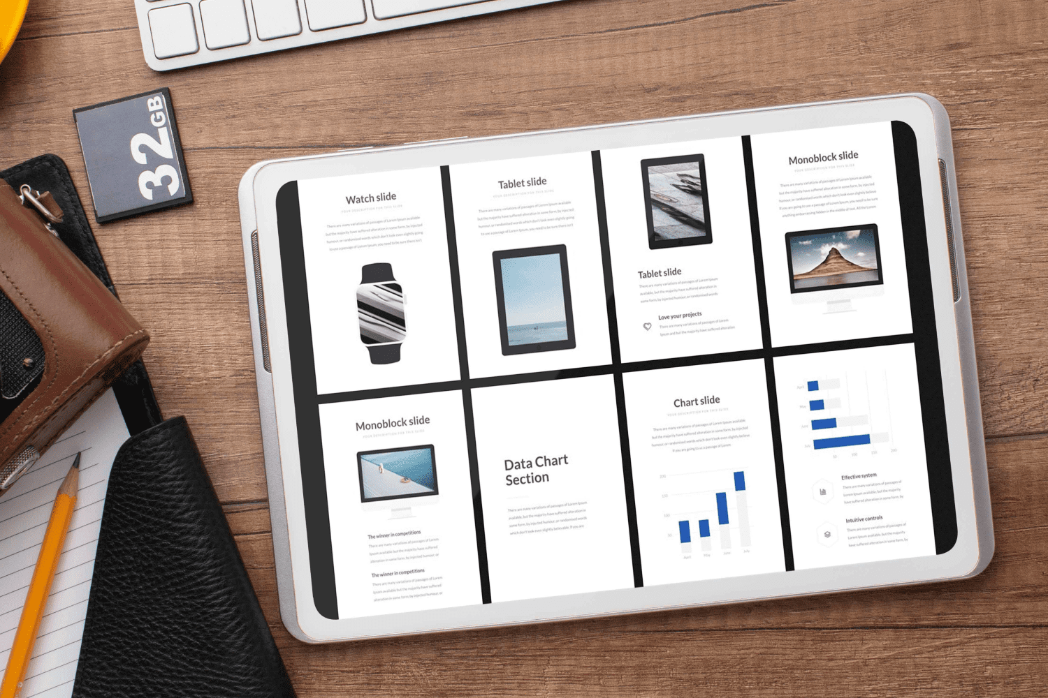 A4 | Clarity PowerPoint Template by MasterBundles note preview mockup image.