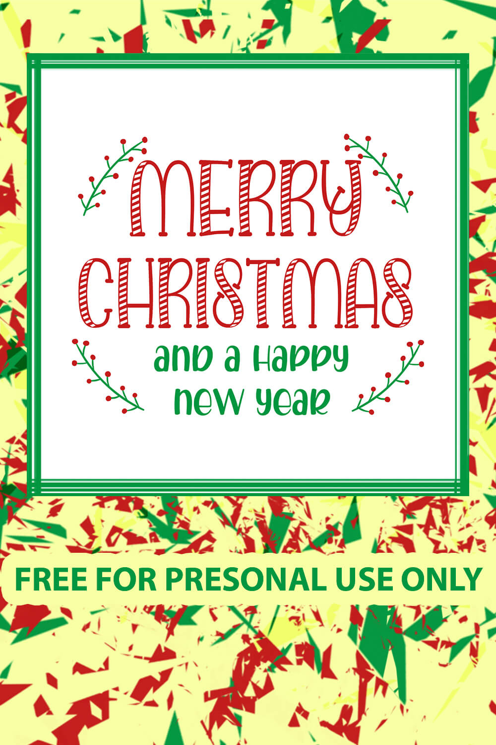 Quote Merry Christmas and a happy New Year SVG files pinterest image.