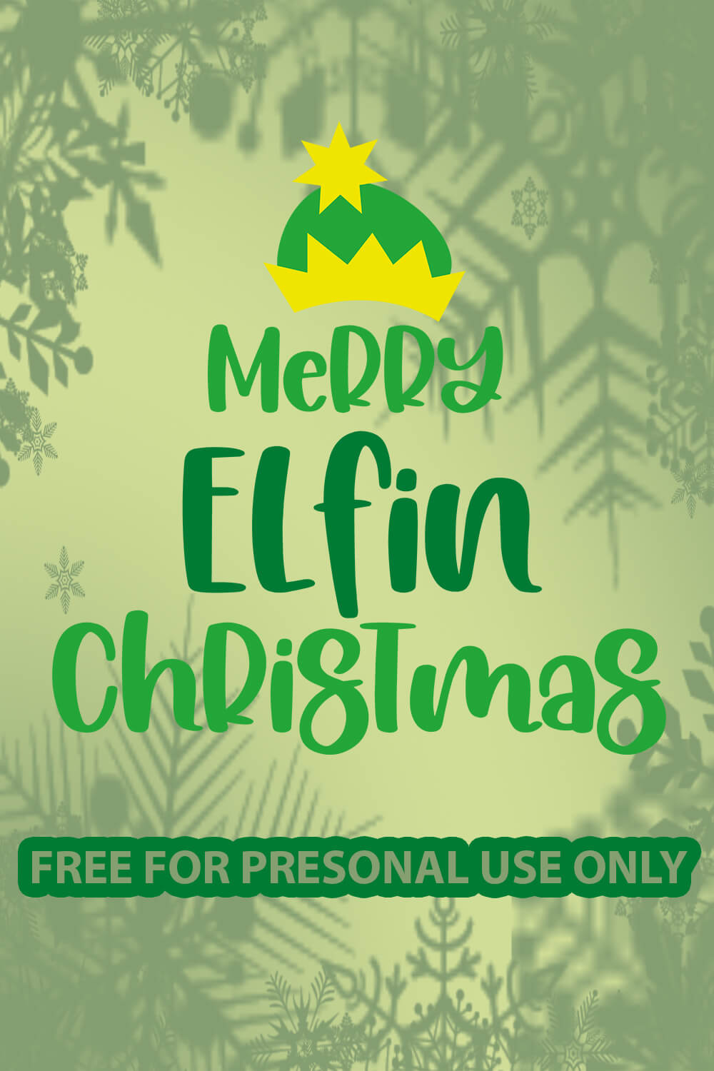 Merry elfin Christmas free SVG files pinterest image.