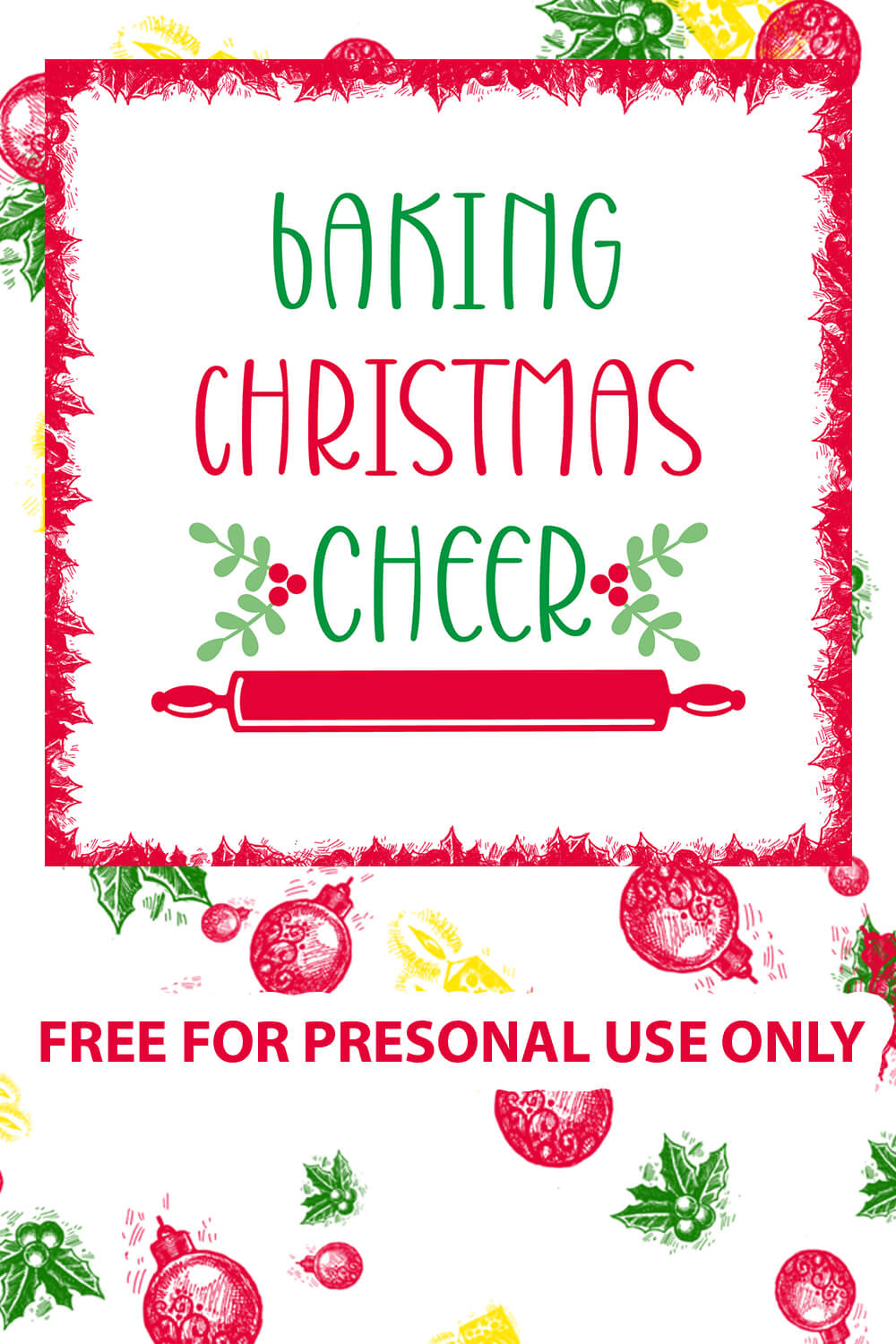 Quote baking Christmas cheer free SVG files pinterest image.