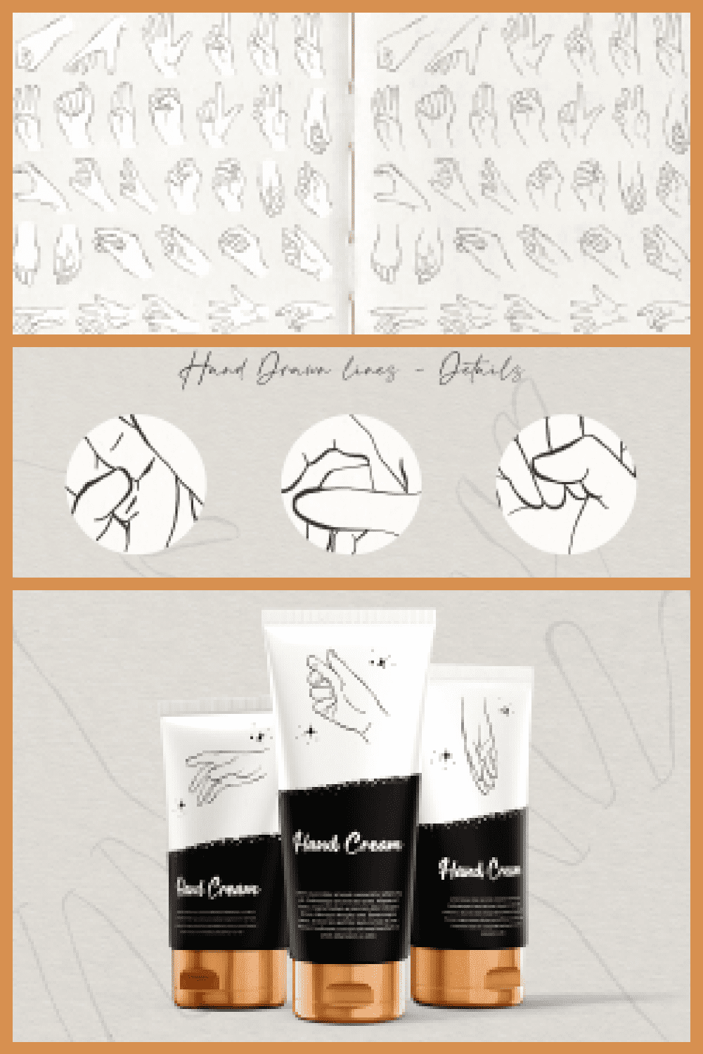 Hand Drawn Hand Gestures Vector Illustrations - MasterBundles - Pinterest Collage Image.