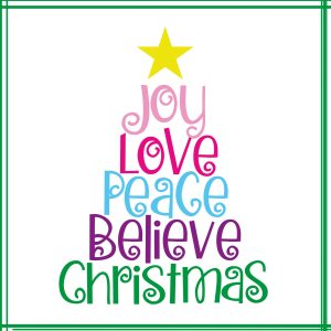 Joy Love Peace Believe Christmas Free SVG Files | Master Bundles