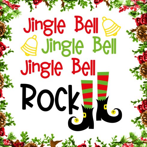 Christmas jingle bell rock free SVG files cover image.