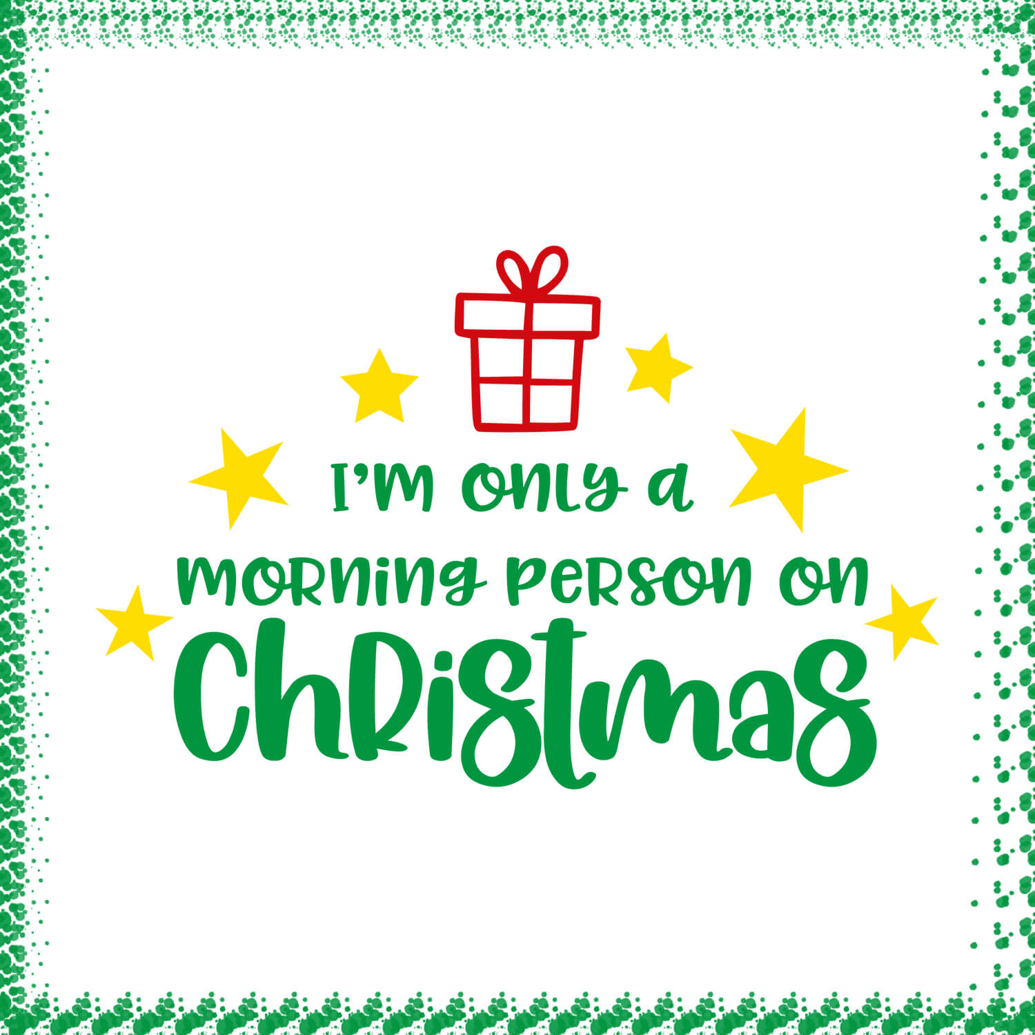Im only a morning person on Christmas free SVG files cover image.