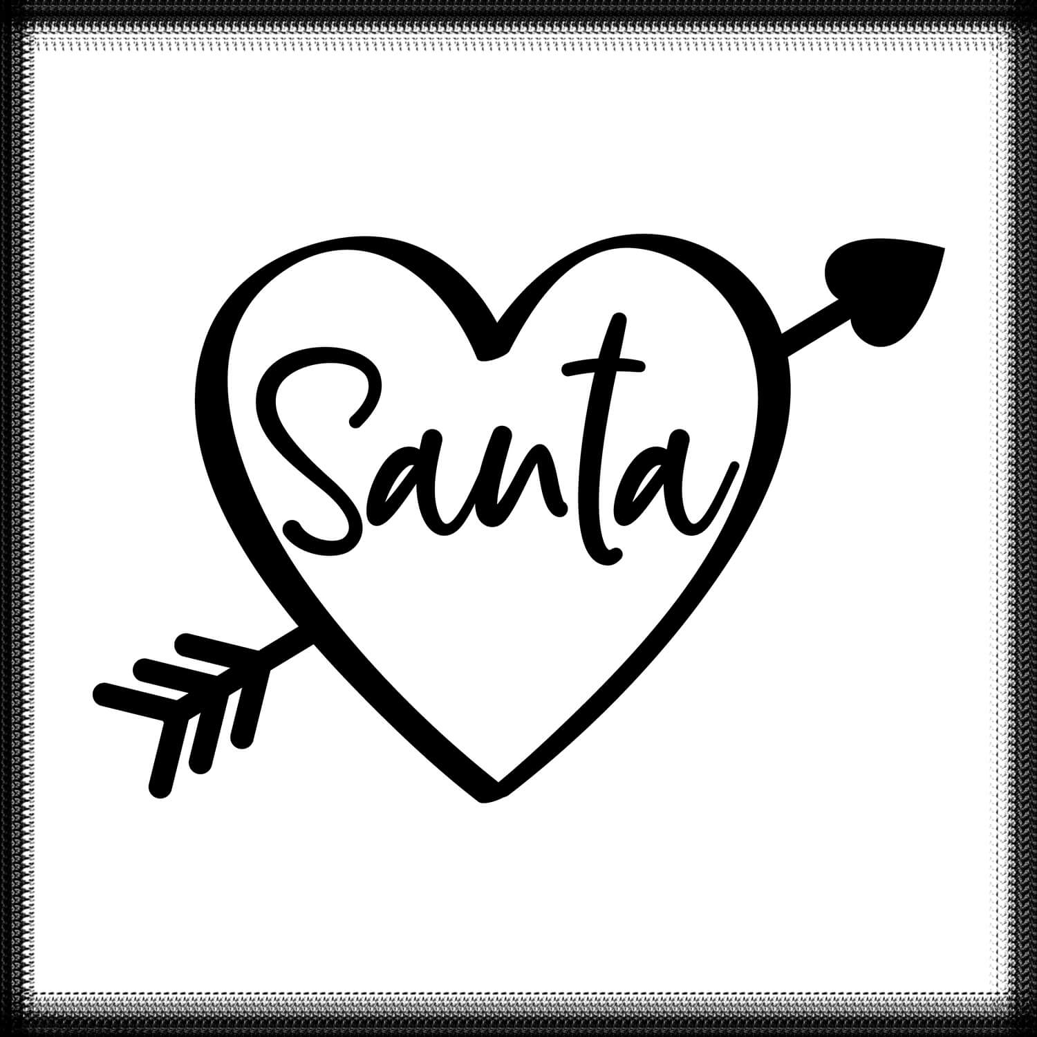 Santa love heart free SVG files cover image.