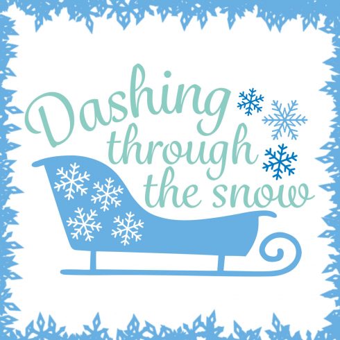 Dashing Through the Snow Free SVG files cover image.