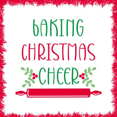 Quote baking Christmas cheer free SVG files cover image.