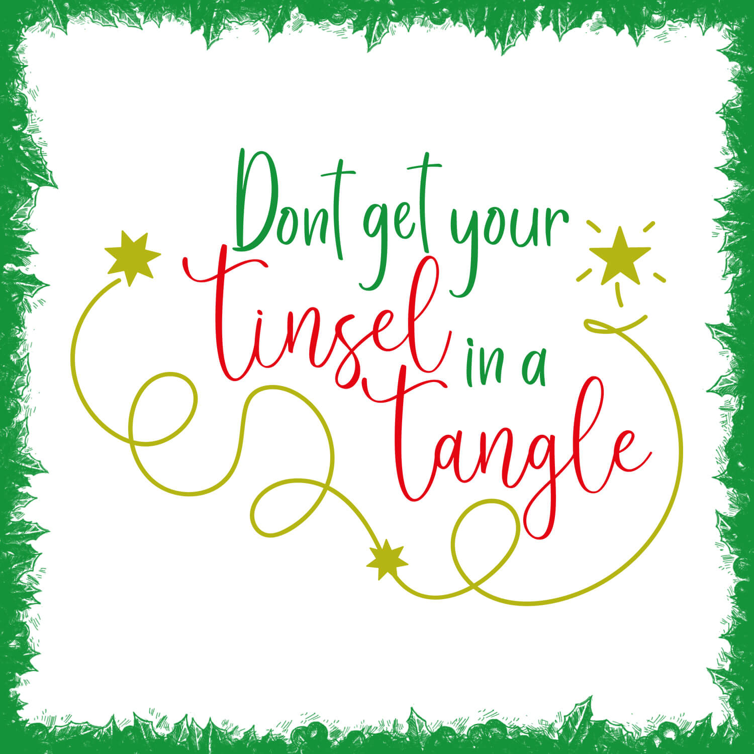 Tinsel in a tangle free SVG files cover image.
