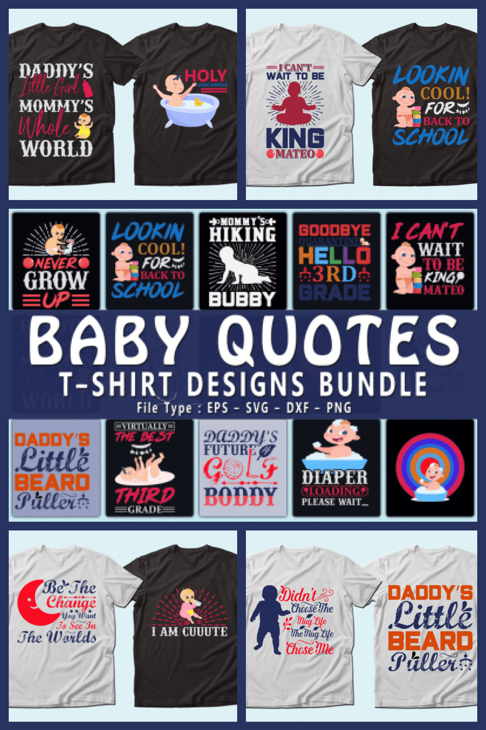 160 Trendy 20 Baby Quotes T shirt Designs Bundle