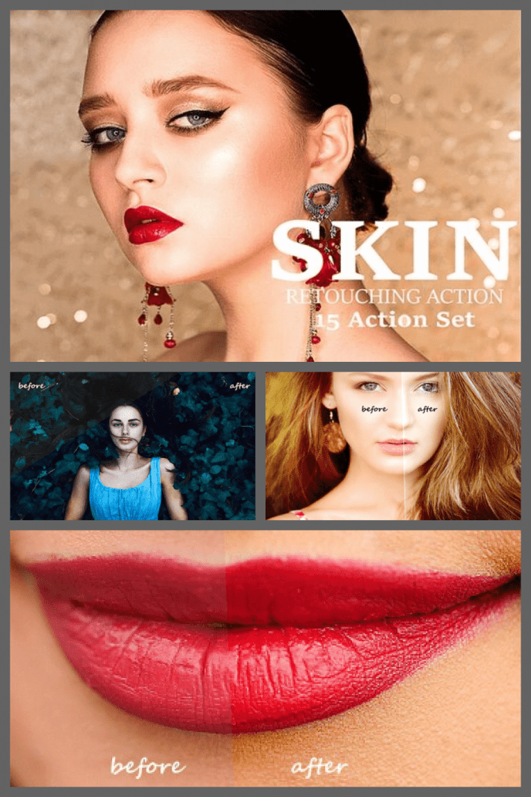 15 Skin Retouching Photoshop Actions Bundle