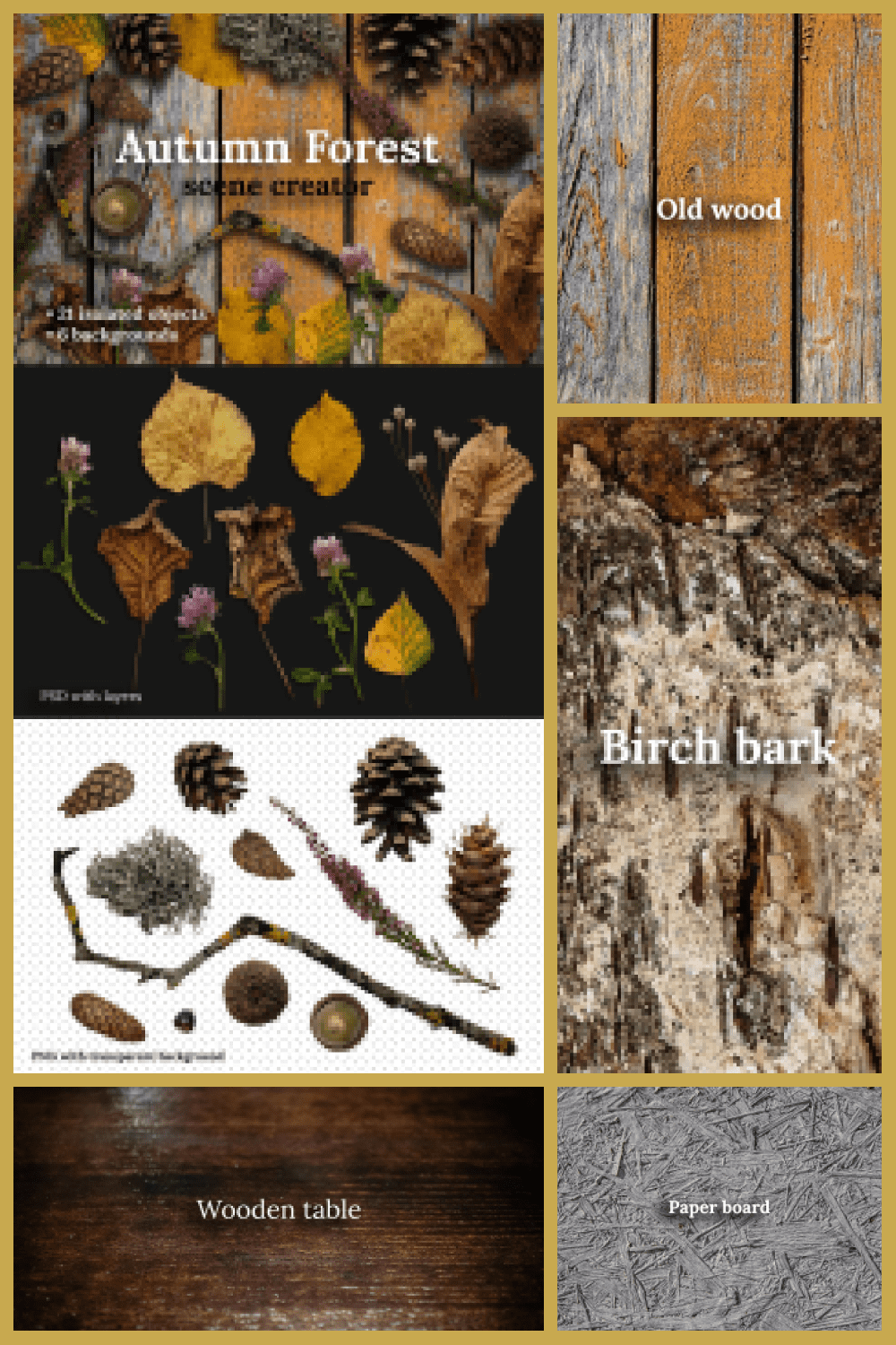 Fall Leaves Scene Creator - MasterBundles - Pinterest Collage Image.