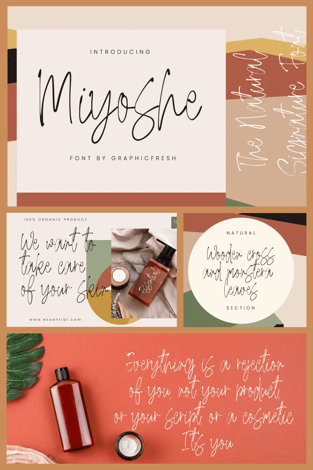 Miyoshe - The Natural Signature Font - MasterBundles - Pinterest Collage Image.