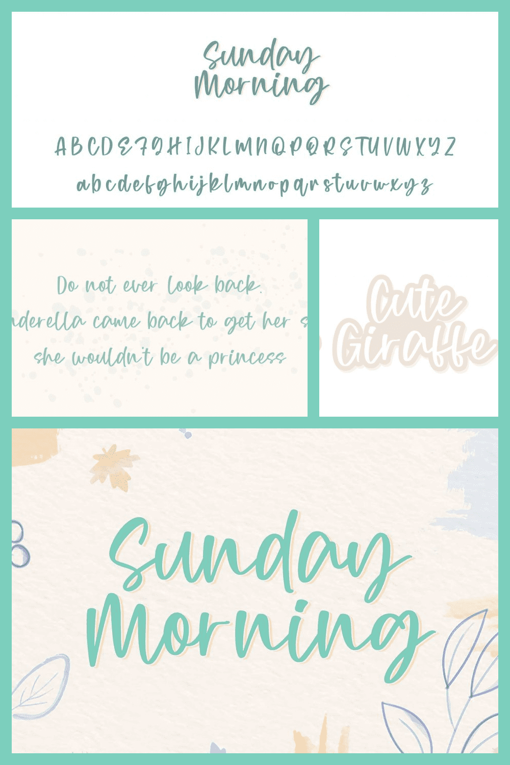 Sunday Morning - A Handwritten Script Font - MasterBundles - Pinterest Collage Image.