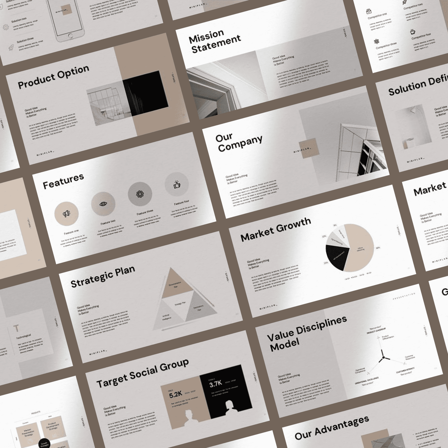 Business Plan PowerPoint Template by MasterBundles Collage Image.