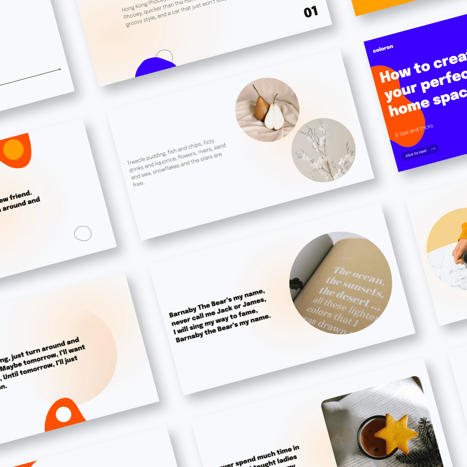 Coloron Creative PowerPoint Template by MasterBundles Collage Image.
