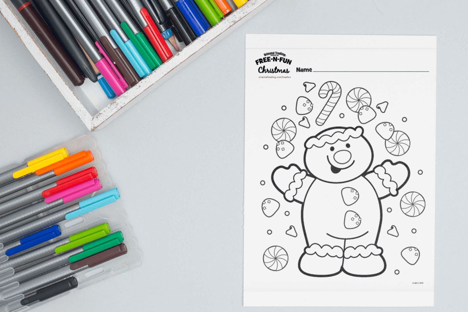 Gingerbread coloring page facebook image.