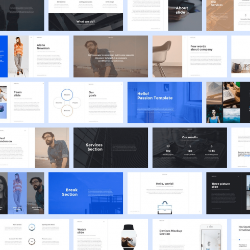 Passion Keynote Template by MasterBundles Collage Image.
