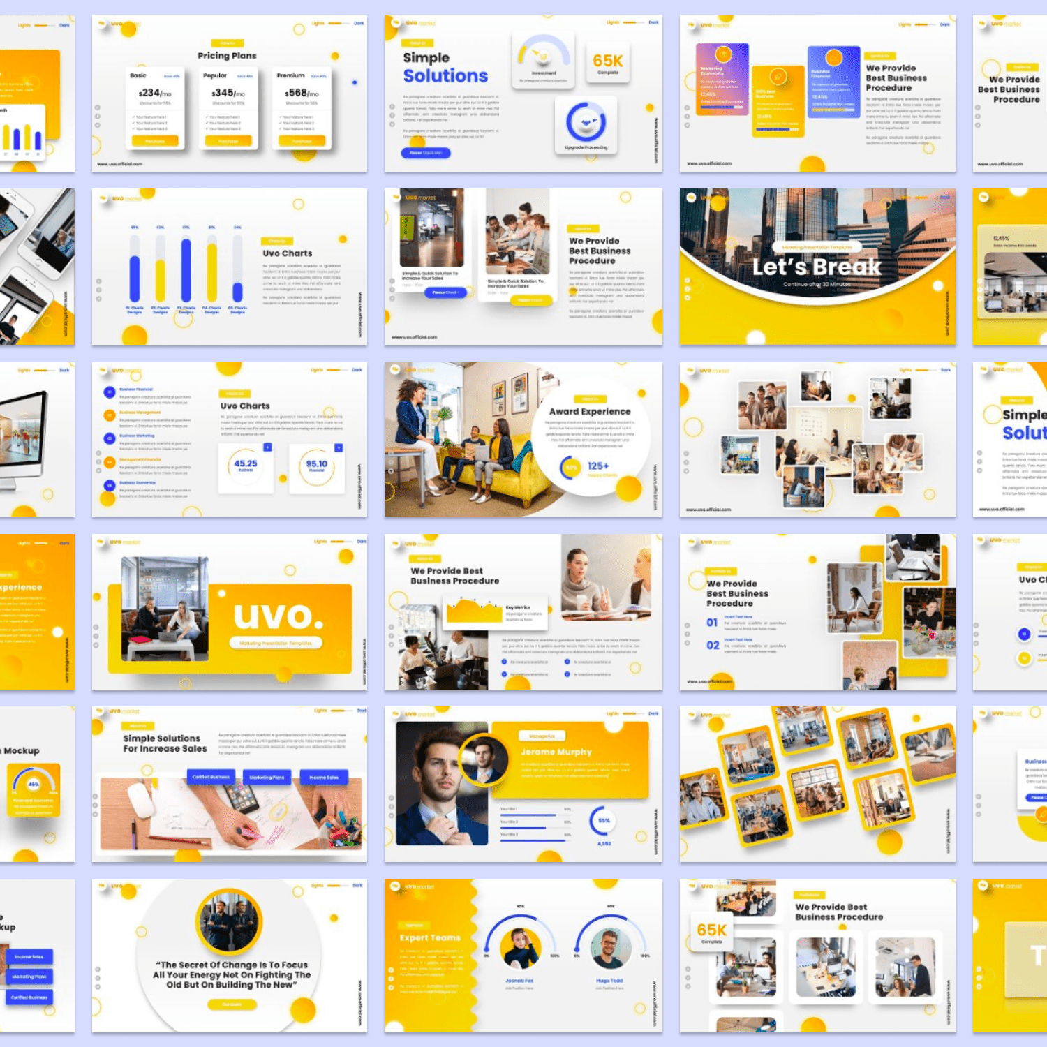 Uvo - Marketing Googleslide by MasterBundles Collage Image.