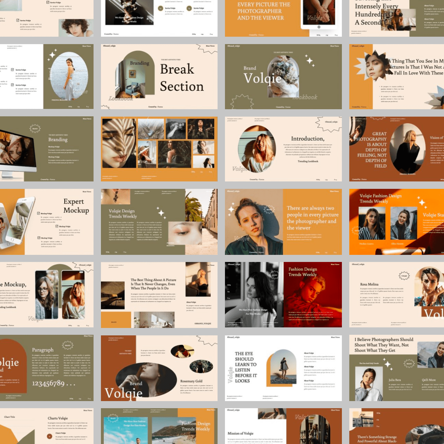 Volqie - Fashion Googleslide by MasterBundles Collage Image.