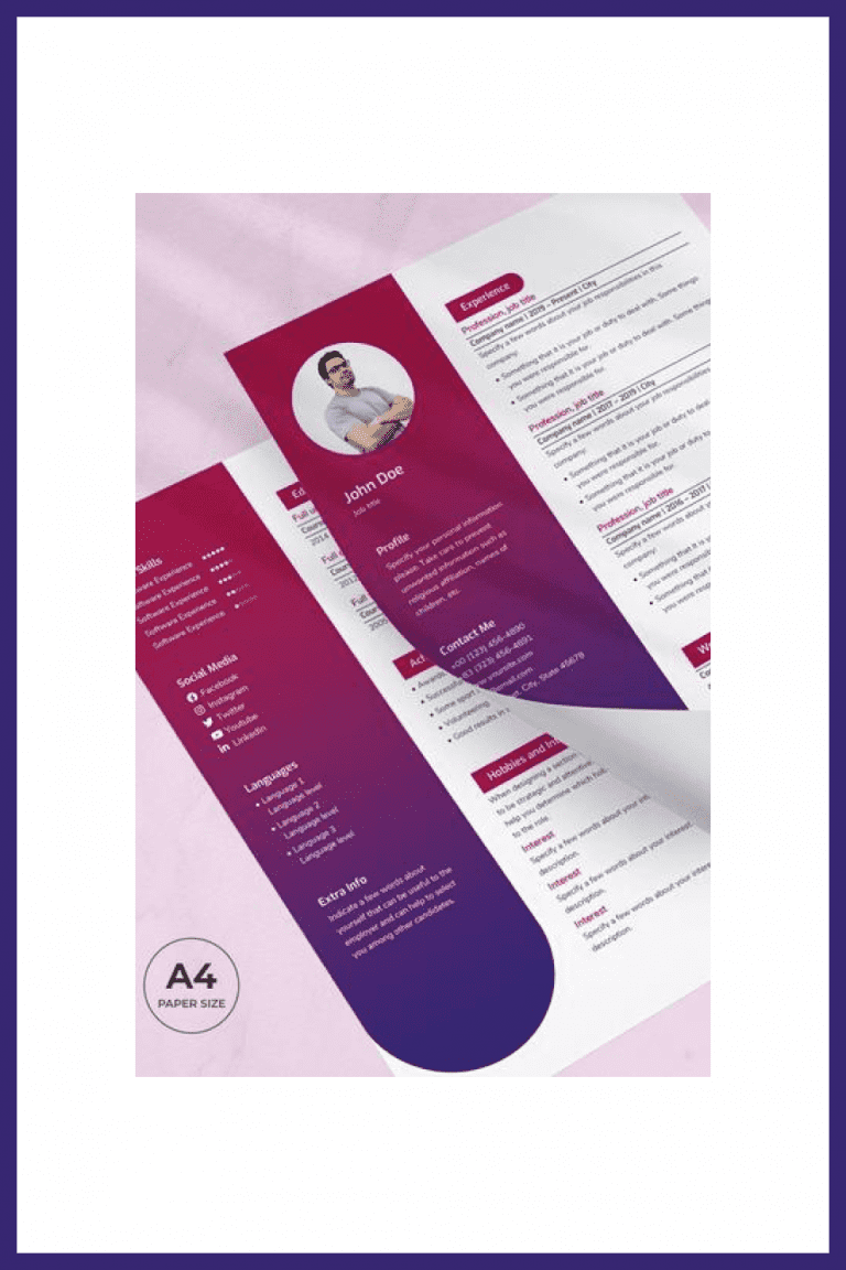 Advertising Agency Resume Template CV – MasterBundles