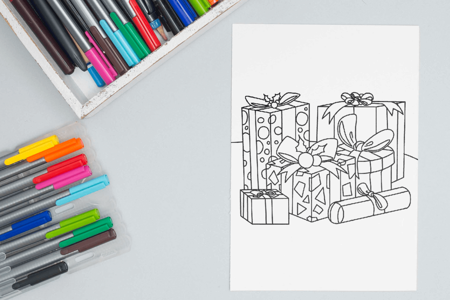 A gift of giving coloring page facebook image.