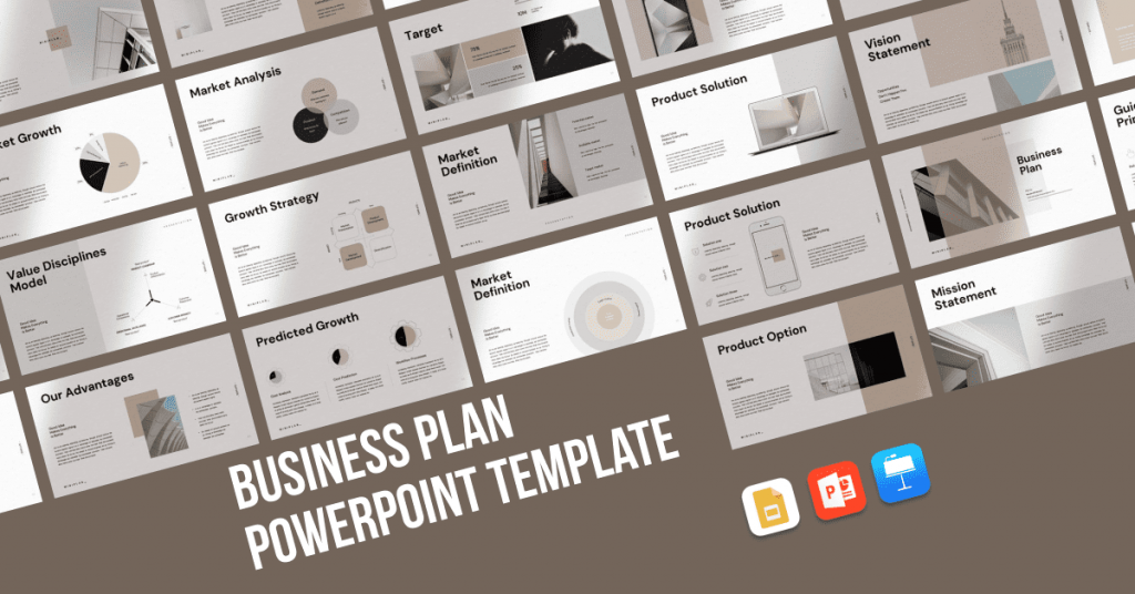 Business Plan PowerPoint Template by MasterBundles Facebook Collage Image.